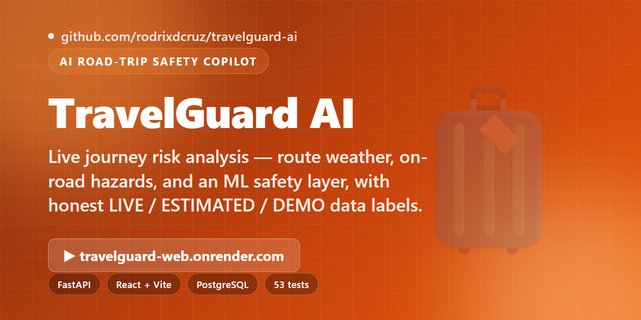 TravelGuard AI — live journey risk analysis for road trips